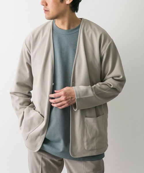 URBAN RESEARCH DOORS（アーバンリサーチドアーズ）の「『UR TECH ひやサラクール』エアドライカーディガン（カーディガン/ボレロ・メンズ・ライトブルー/チャコールグレー/ライトグレー・MEDIUM/LARGE）」の4枚目の写真