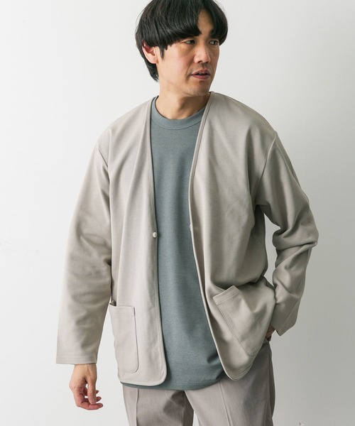 URBAN RESEARCH DOORS（アーバンリサーチドアーズ）の「『UR TECH ひやサラクール』エアドライカーディガン（カーディガン/ボレロ・メンズ・ライトブルー/チャコールグレー/ライトグレー・MEDIUM/LARGE）」の5枚目の写真