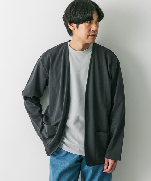 URBAN RESEARCH DOORS（アーバンリサーチドアーズ）の「『UR TECH ひやサラクール』エアドライカーディガン（カーディガン/ボレロ・メンズ・ライトブルー/チャコールグレー/ライトグレー・MEDIUM/LARGE）」の19枚目の写真