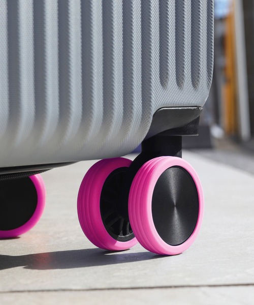 florist(フローリスト)の「【8点+おまけ4点セット】キズ防止・騒音軽減◎スーツケースキャスターシリコン保護カバー(スーツケース/キャリーバッグ・レディース・オレンジ/ブルー/ピンク/グレー/ブラック/パープル・ONESIZE)」の5枚目の写真