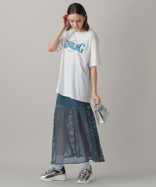 FOREVER 21(フォーエバー トゥエンティーワン)の「【2024SS】メッシュフレアロングスカート(スカート・レディース・アイボリー/ブラック/ブルー・FREE)」の10枚目の写真