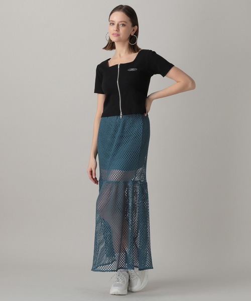 FOREVER 21(フォーエバー トゥエンティーワン)の「【2024SS】メッシュフレアロングスカート(スカート・レディース・アイボリー/ブラック/ブルー・FREE)」の17枚目の写真