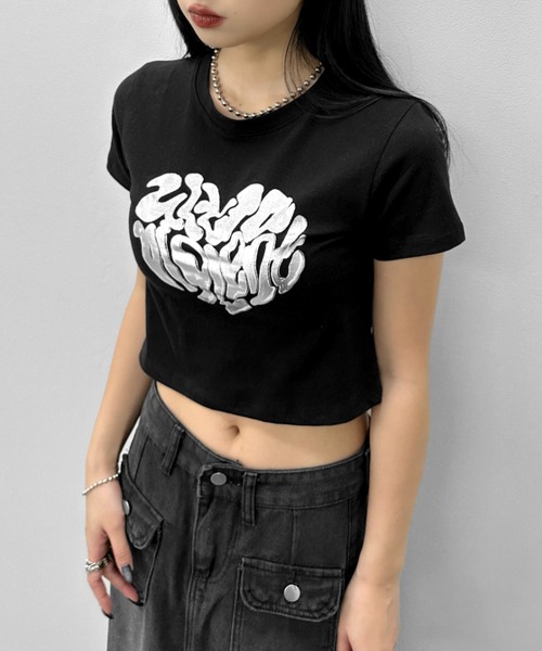【タグ付き新品未使用品】PLAVE WHY? クロップトップ Tシャツ Mサイズ タグ付き新品未使用品】PLAVE WHY? クロップトップ Tシャツ M