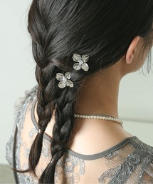 Kana | メタル フラワーかんざし 2本セット 和装 ドレス 結婚式 パーティー(その他ヘアアクセサリー)