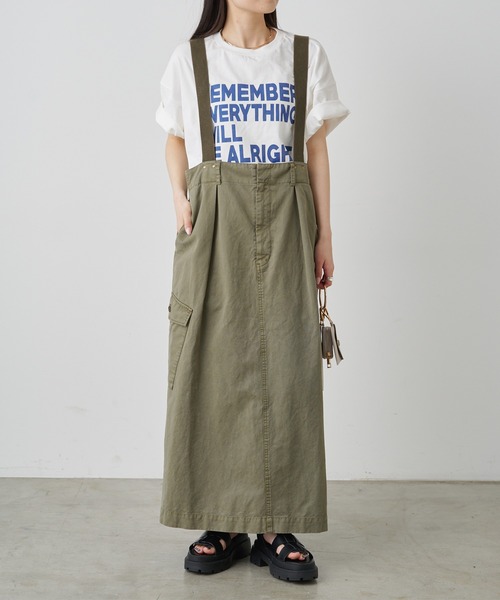 PUAL CE CIN(ピュアルセシン)の「サスペンダーカーゴスカート(スカート・レディース・ブラック/カーキ・FREE)」の12枚目の写真