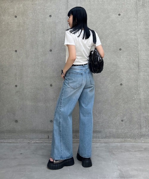 PAGEBOY（ページボーイ）の「スクエアネックコンパクトT（Tシャツ/カットソー・レディース・オフホワイト/ブルー/ブラック/チャコールグレー/ホワイト系その他・FREE）」の7枚目の写真