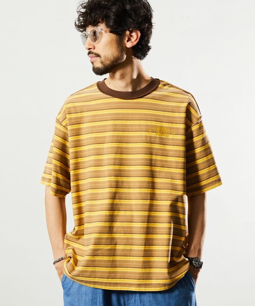 Jonas Claesson（ジョナスクレアッソン）の「JONAS CLAESSON/ジョナスクレアッソン Insideout Sun Fun border Tee/インサイドアウト サン ファン Tシャツ/リバーシブル/リラックスフィット（Tシャツ/カットソー・メンズ・マスタード/パープル/ブラック・MEDIUM/LARGE）」の21枚目の写真