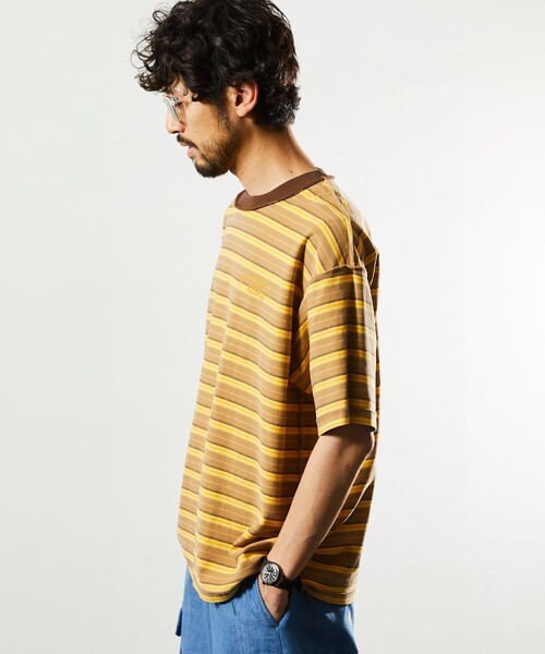 Jonas Claesson（ジョナスクレアッソン）の「JONAS CLAESSON/ジョナスクレアッソン Insideout Sun Fun border Tee/インサイドアウト サン ファン Tシャツ/リバーシブル/リラックスフィット（Tシャツ/カットソー・メンズ・マスタード/パープル/ブラック・MEDIUM/LARGE）」の22枚目の写真