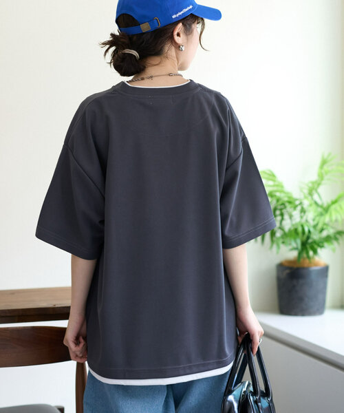 CIAOPANIC TYPY(チャオパニックティピー)の「梨地プレーティングフェイクレイヤードTee(Tシャツ/カットソー・メンズ・チャコールグレー/グレイッシュベージュ/ダークグリーン/ブルー・MEDIUM/LARGE)」の13枚目の写真