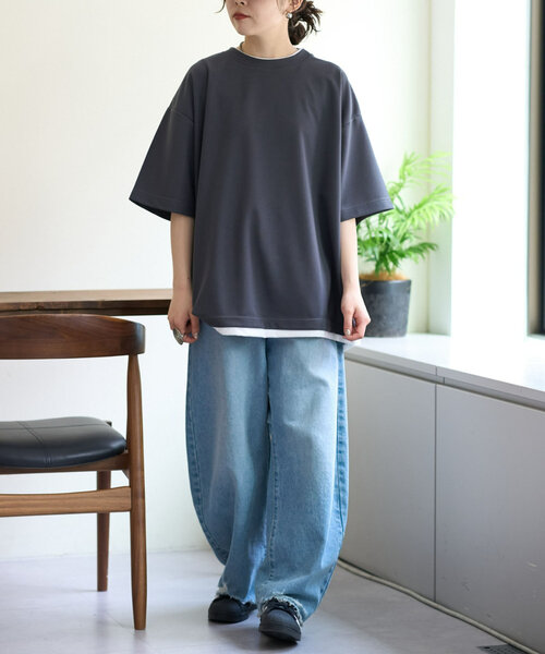 CIAOPANIC TYPY(チャオパニックティピー)の「梨地プレーティングフェイクレイヤードTee(Tシャツ/カットソー・メンズ・チャコールグレー/グレイッシュベージュ/ダークグリーン/ブルー・MEDIUM/LARGE)」の14枚目の写真