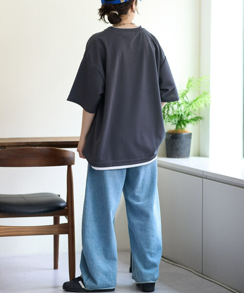 CIAOPANIC TYPY(チャオパニックティピー)の「梨地プレーティングフェイクレイヤードTee(Tシャツ/カットソー・メンズ・チャコールグレー/グレイッシュベージュ/ダークグリーン/ブルー・MEDIUM/LARGE)」の16枚目の写真