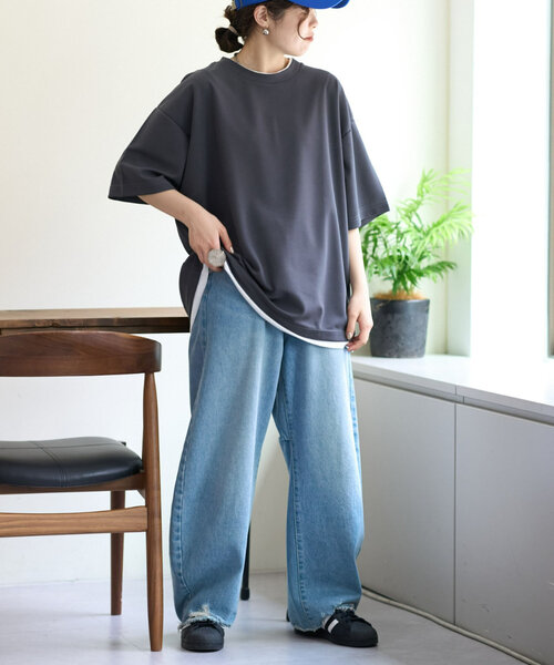 CIAOPANIC TYPY(チャオパニックティピー)の「梨地プレーティングフェイクレイヤードTee(Tシャツ/カットソー・メンズ・チャコールグレー/グレイッシュベージュ/ダークグリーン/ブルー・MEDIUM/LARGE)」の17枚目の写真