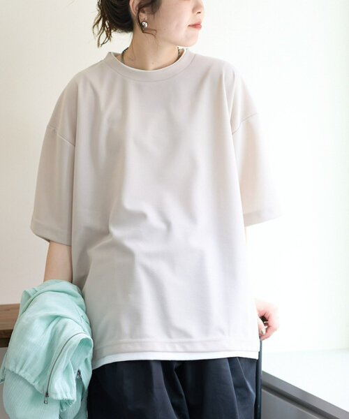 CIAOPANIC TYPY(チャオパニックティピー)の「梨地プレーティングフェイクレイヤードTee(Tシャツ/カットソー・メンズ・チャコールグレー/グレイッシュベージュ/ダークグリーン/ブルー・MEDIUM/LARGE)」の19枚目の写真