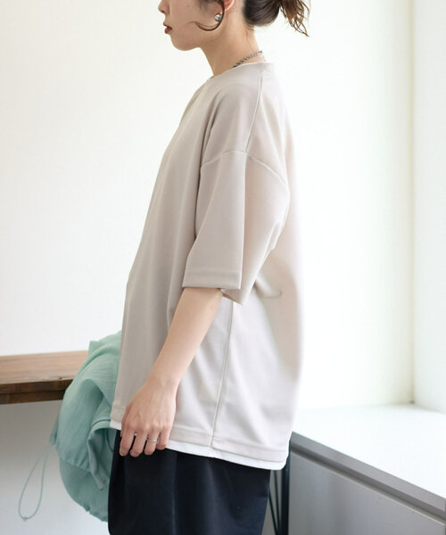 CIAOPANIC TYPY(チャオパニックティピー)の「梨地プレーティングフェイクレイヤードTee(Tシャツ/カットソー・メンズ・チャコールグレー/グレイッシュベージュ/ダークグリーン/ブルー・MEDIUM/LARGE)」の20枚目の写真