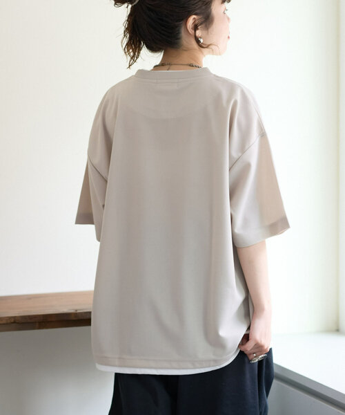 CIAOPANIC TYPY(チャオパニックティピー)の「梨地プレーティングフェイクレイヤードTee(Tシャツ/カットソー・メンズ・チャコールグレー/グレイッシュベージュ/ダークグリーン/ブルー・MEDIUM/LARGE)」の22枚目の写真