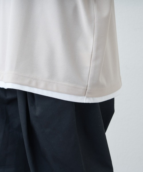 CIAOPANIC TYPY(チャオパニックティピー)の「梨地プレーティングフェイクレイヤードTee(Tシャツ/カットソー・メンズ・チャコールグレー/グレイッシュベージュ/ダークグリーン/ブルー・MEDIUM/LARGE)」の9枚目の写真
