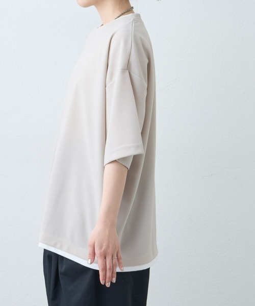 CIAOPANIC TYPY(チャオパニックティピー)の「梨地プレーティングフェイクレイヤードTee(Tシャツ/カットソー・メンズ・チャコールグレー/グレイッシュベージュ/ダークグリーン/ブルー・MEDIUM/LARGE)」の5枚目の写真