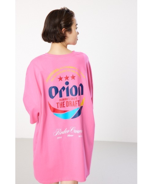 RODEO CROWNS WIDE BOWL(ロデオクラウンズワイドボウル)の「Orion Beer×RCS BIG Tワンピース(ワンピース・レディース・オフホワイト/ピンク/ブラック・FREE)」の3枚目の写真