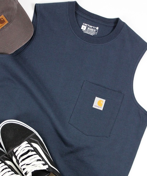 Carhartt（カーハート）の「【carhartt】カーハート WORKWEAR POCKET SLEEVELESS T-SHIRT タンクトップ ノースリーブ Tシャツ 100374（タンクトップ・メンズ・ヘザーグレー/ネイビー/ブラック・L/M/S/XL）」の12枚目の写真