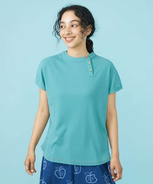 Jocomomola(ホコモモラ)の「Desvio アイレットジャカードカットソー(Tシャツ/カットソー・レディース・アイボリー/ブラック/ダークインディゴブルー・40)」の1枚目の写真