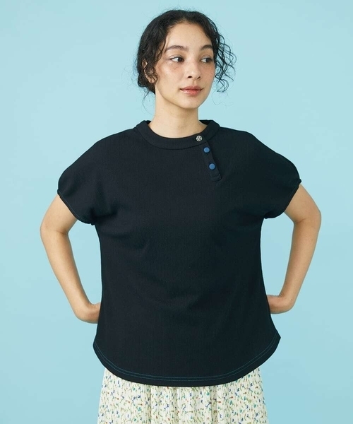 Jocomomola(ホコモモラ)の「Desvio アイレットジャカードカットソー(Tシャツ/カットソー・レディース・アイボリー/ブラック/ダークインディゴブルー・40)」の3枚目の写真