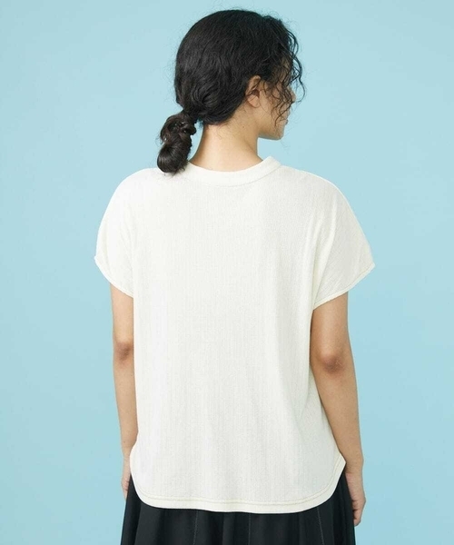 Jocomomola(ホコモモラ)の「Desvio アイレットジャカードカットソー(Tシャツ/カットソー・レディース・アイボリー/ブラック/ダークインディゴブルー・40)」の10枚目の写真