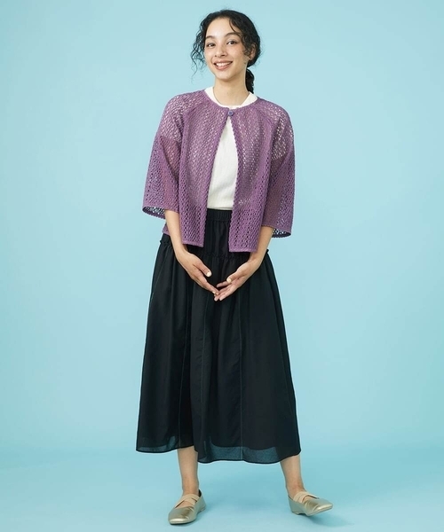 Jocomomola(ホコモモラ)の「Desvio アイレットジャカードカットソー(Tシャツ/カットソー・レディース・アイボリー/ブラック/ダークインディゴブルー・40)」の9枚目の写真
