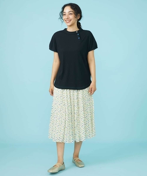 Jocomomola(ホコモモラ)の「Desvio アイレットジャカードカットソー(Tシャツ/カットソー・レディース・アイボリー/ブラック/ダークインディゴブルー・40)」の8枚目の写真