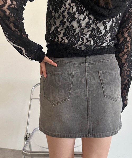 apres jour mignon(アプレジュールミニョン)の「【apres jour mignon SOIE】バックプリントデニムミニスカート【ZOZOTOWN限定アイテム】(デニムスカート・レディース・ライトブルー/グレー・X-LARGE/フリー)」の5枚目の写真