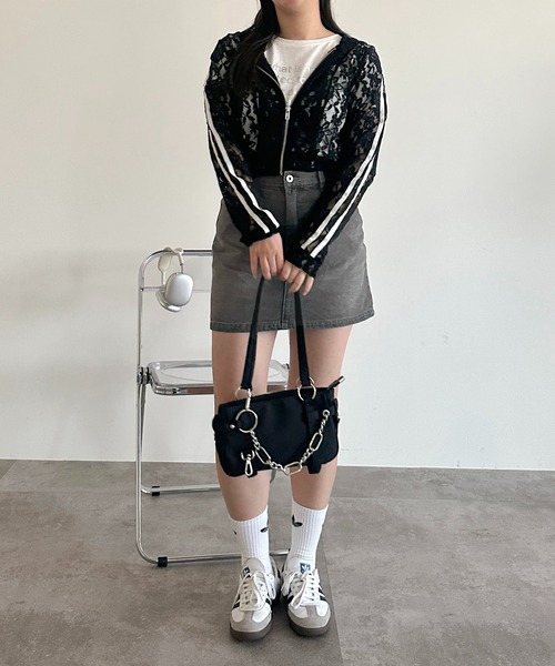 apres jour mignon(アプレジュールミニョン)の「【apres jour mignon SOIE】バックプリントデニムミニスカート【ZOZOTOWN限定アイテム】(デニムスカート・レディース・ライトブルー/グレー・X-LARGE/フリー)」の10枚目の写真