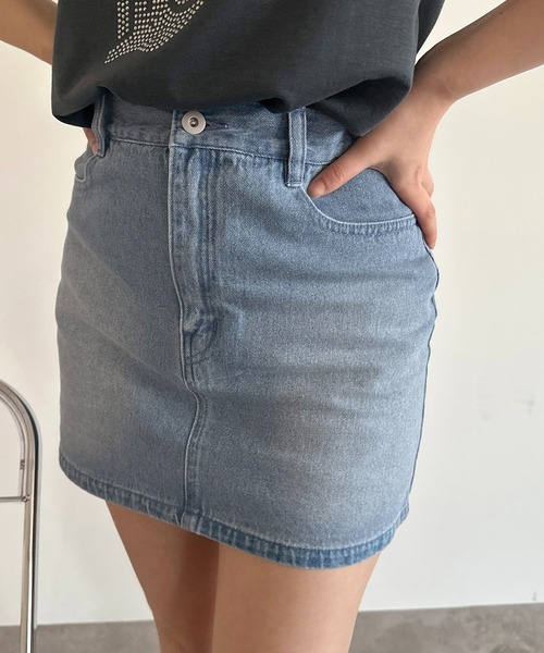 apres jour mignon(アプレジュールミニョン)の「【apres jour mignon SOIE】バックプリントデニムミニスカート【ZOZOTOWN限定アイテム】(デニムスカート・レディース・ライトブルー/グレー・X-LARGE/フリー)」の14枚目の写真