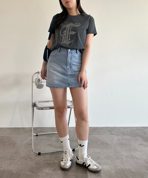 apres jour mignon(アプレジュールミニョン)の「【apres jour mignon SOIE】バックプリントデニムミニスカート【ZOZOTOWN限定アイテム】(デニムスカート・レディース・ライトブルー/グレー・X-LARGE/フリー)」の18枚目の写真