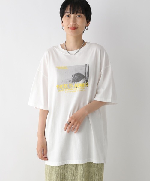 LEPSIM(レプシィム)の「チュニックPHOTO-T 121991(Tシャツ/カットソー・レディース・オフホワイト/ホワイト/チャコールグレー/グレー・FREE)」の13枚目の写真