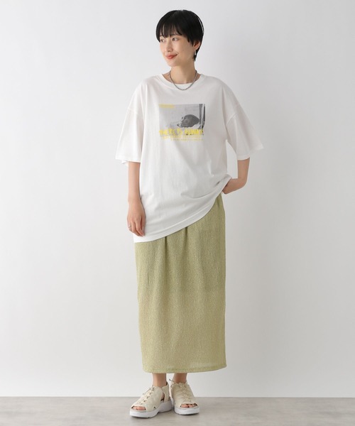 LEPSIM(レプシィム)の「チュニックPHOTO-T 121991(Tシャツ/カットソー・レディース・オフホワイト/ホワイト/チャコールグレー/グレー・FREE)」の14枚目の写真