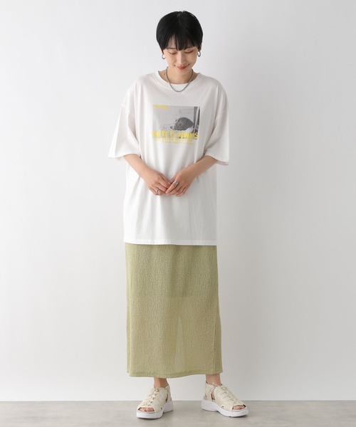 LEPSIM(レプシィム)の「チュニックPHOTO-T 121991(Tシャツ/カットソー・レディース・オフホワイト/ホワイト/チャコールグレー/グレー・FREE)」の16枚目の写真