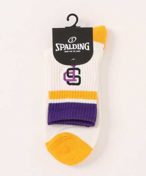 JUGLANS(ユグランス)の「【SPALDING/スポルディング】Q. 底P トップライン 刺繍 クォーター丈ソックス(ソックス/靴下・メンズ・パープル/ネイビー/ブルー/ブラック・25cm~27cm)」の4枚目の写真