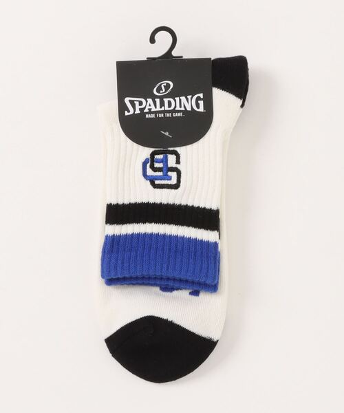 JUGLANS(ユグランス)の「【SPALDING/スポルディング】Q. 底P トップライン 刺繍 クォーター丈ソックス(ソックス/靴下・メンズ・パープル/ネイビー/ブルー/ブラック・25cm~27cm)」の3枚目の写真