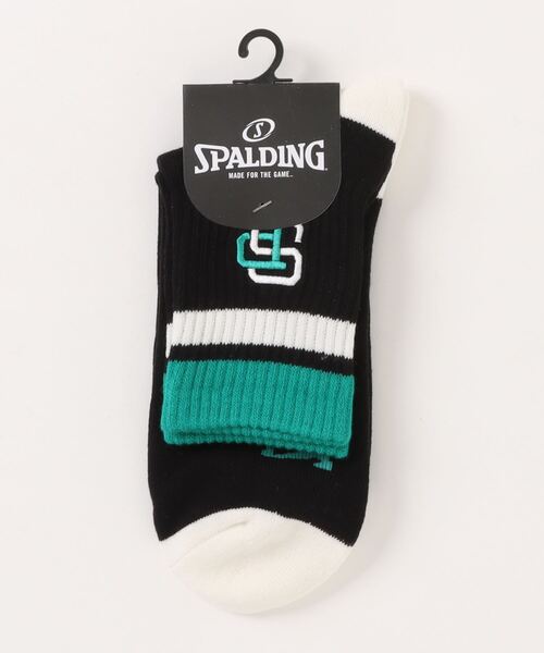 JUGLANS(ユグランス)の「【SPALDING/スポルディング】Q. 底P トップライン 刺繍 クォーター丈ソックス(ソックス/靴下・メンズ・パープル/ネイビー/ブルー/ブラック・25cm~27cm)」の1枚目の写真