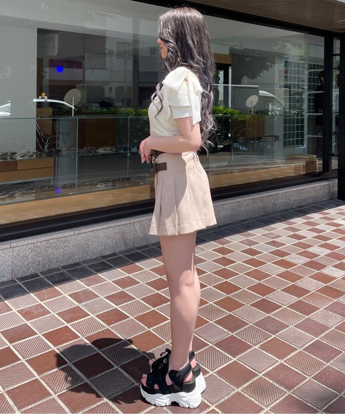 one way(ワンウェイ)の「肩リボンワンショルテレコトップス(Tシャツ/カットソー・レディース・ライトグレー/アイボリー/ピンク/ライトグリーン/ブラック/グレー系その他/ブラック系その他/ホワイト系その他・FREE)」の14枚目の写真
