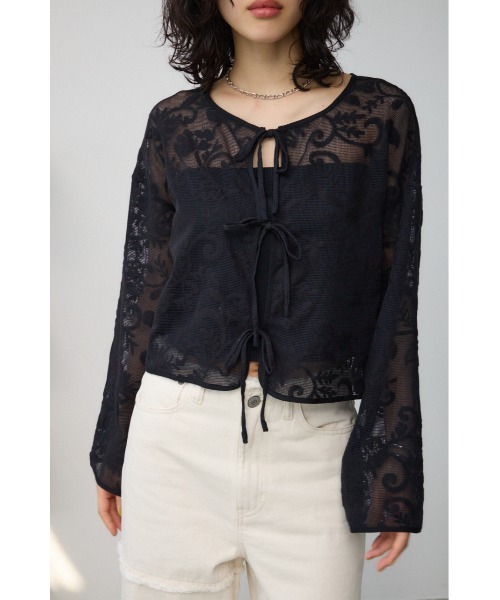 BLACK by moussy - BLACKBYMOUSSY メッシュボレロ値下げ AZUL by moussy（アズールバイマウジー）の「メッシュパターン