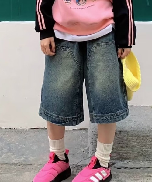 MEMECLE（メメクル）の「【 MEMECLE / メメクル 】バギー ハーフデニムパンツ（デニムパンツ・レディース・ブルー・S/L/M/XL）」の9枚目の写真