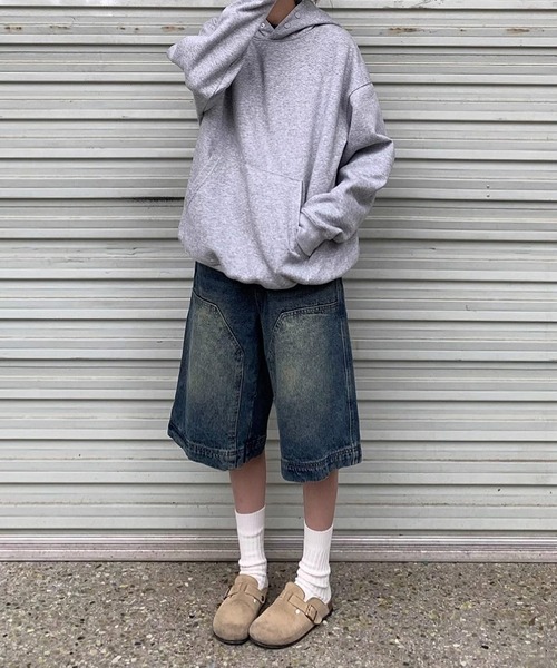 MEMECLE（メメクル）の「【 MEMECLE / メメクル 】バギー ハーフデニムパンツ（デニムパンツ・レディース・ブルー・S/L/M/XL）」の13枚目の写真