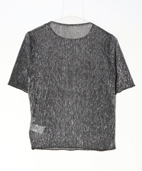 Per sist ence(パーシエンス)の「ラメシアープリーツクルーネックプルオーバー(Tシャツ/カットソー・レディース・ピンク/オフホワイト/ブラック・FREE)」の4枚目の写真