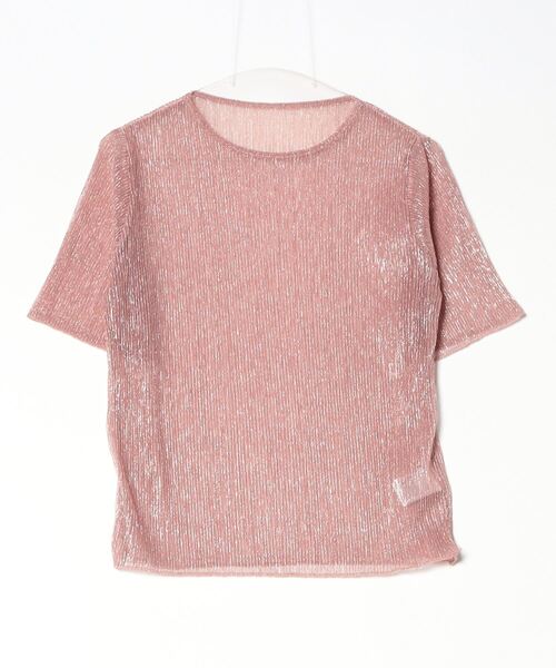 Per sist ence(パーシエンス)の「ラメシアープリーツクルーネックプルオーバー(Tシャツ/カットソー・レディース・ピンク/オフホワイト/ブラック・FREE)」の5枚目の写真