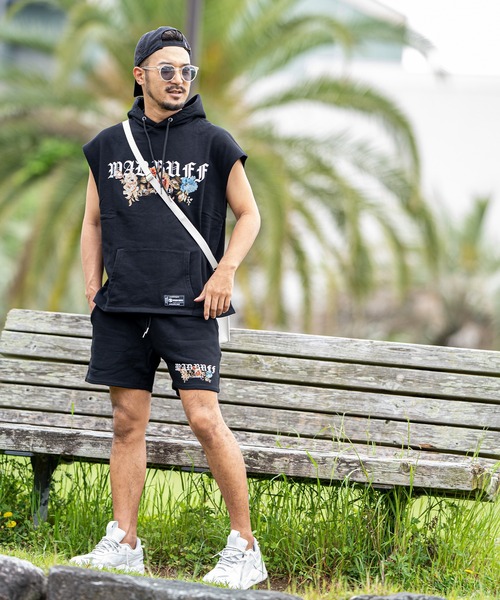 adamsJUGGLER(アダムスジャグラー)の「W/R マッドノースリーブパーカー(タンクトップ・メンズ・ブラック/グレー・XL/L/M)」の3枚目の写真