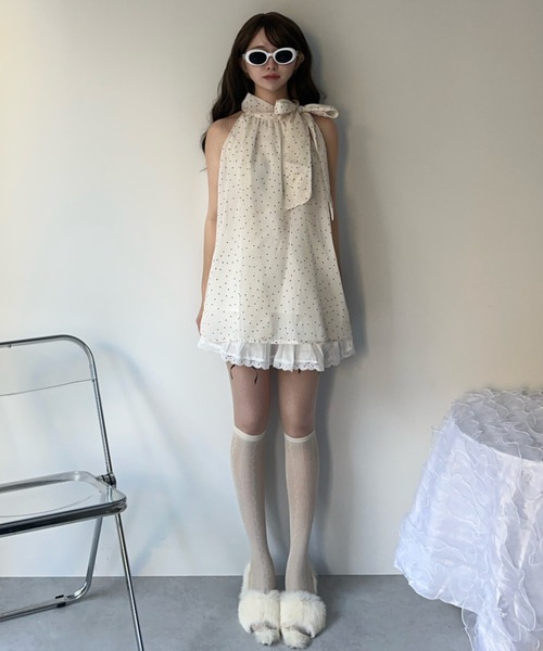 MAINLYTRULY（メインリィトゥルリィ）の「フリル ティアード ミニスカート（スカート・レディース・ホワイト・S）」の10枚目の写真