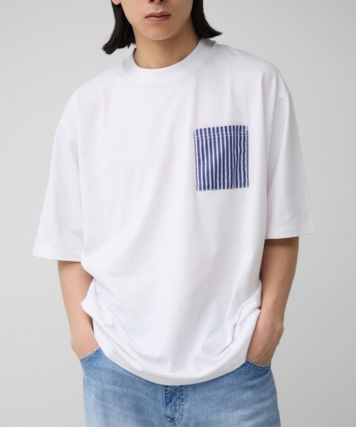 AZUL by moussy(アズールバイマウジー)の「シャツスウィッチングトップス(Tシャツ/カットソー・メンズ・グレー系その他/ホワイト系その他/ブラック系その他・LARGE/MEDIUM)」の1枚目の写真