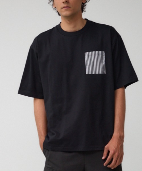 AZUL by moussy(アズールバイマウジー)の「シャツスウィッチングトップス(Tシャツ/カットソー・メンズ・グレー系その他/ホワイト系その他/ブラック系その他・LARGE/MEDIUM)」の2枚目の写真
