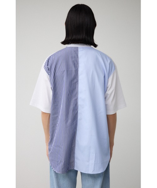 AZUL by moussy(アズールバイマウジー)の「シャツスウィッチングトップス(Tシャツ/カットソー・メンズ・グレー系その他/ホワイト系その他/ブラック系その他・LARGE/MEDIUM)」の9枚目の写真