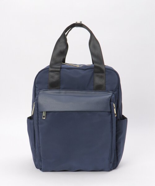 LBC（エルビーシー）の「10ポケットスクエアリュック（バックパック/リュック・レディース・ベージュ/ネイビー/ブラック・FREE）」の4枚目の写真